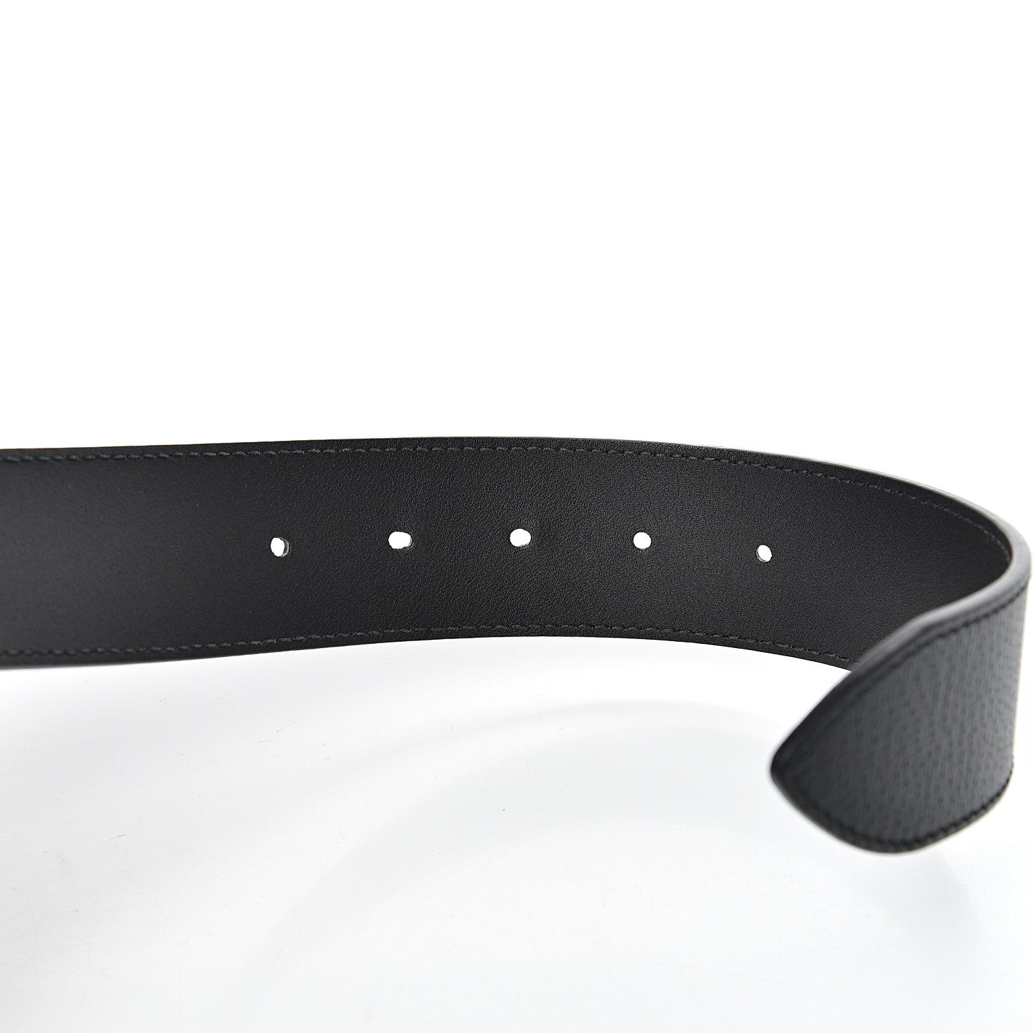 Gucci Textured Dollar Calfskin Nickel Double G 40mm Belt 105 42 Black 6 of 8