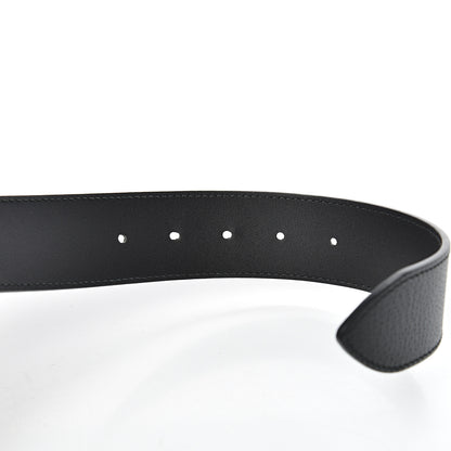Gucci Textured Dollar Calfskin Nickel Double G 40mm Belt 105 42 Black 6 of 8
