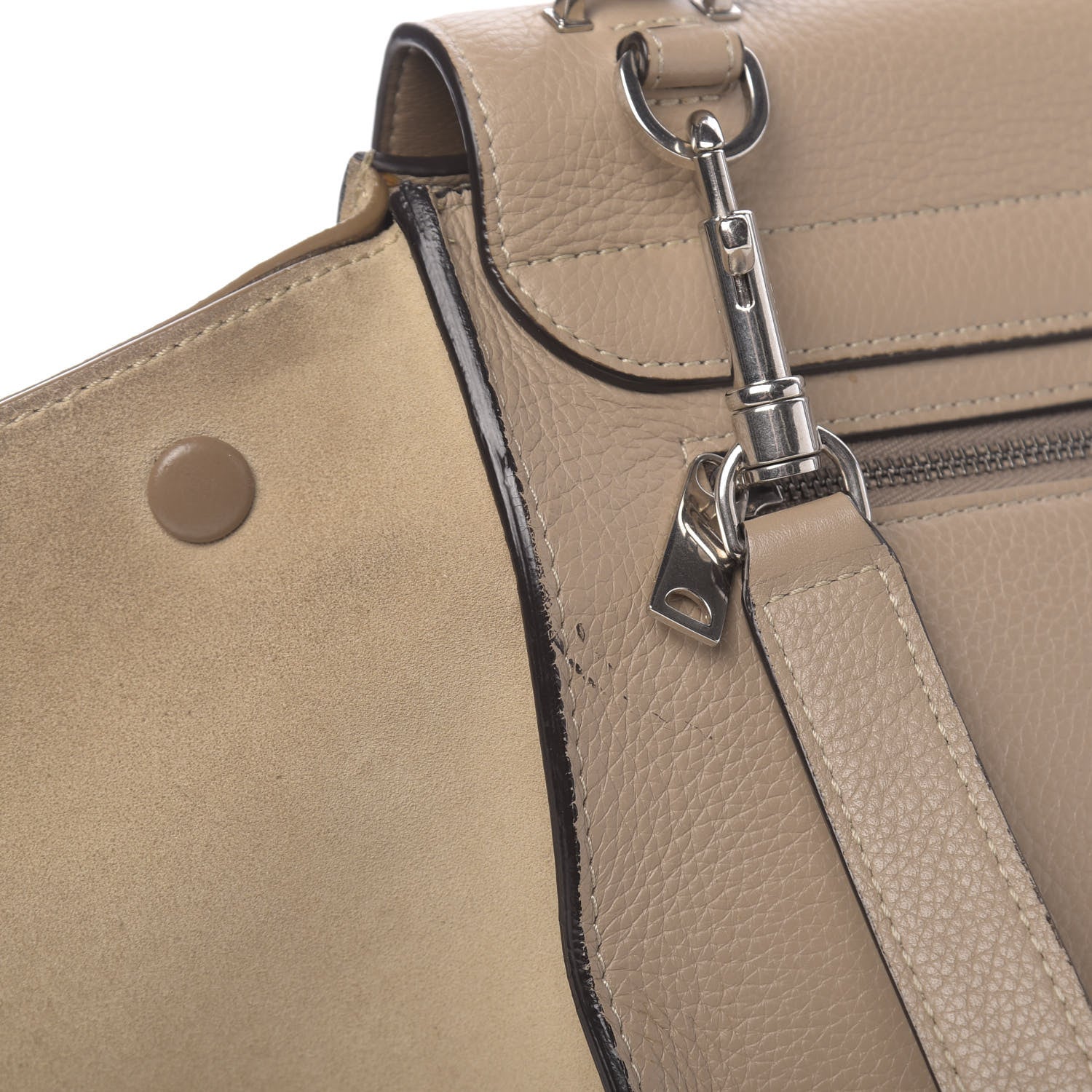 Celine Drummed Calfskin Suede Medium Trapeze Dune 12 of 15