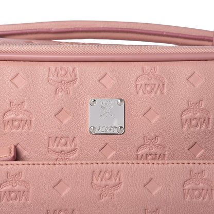 MCM Calfskin Ottomar Monogram Trolley Wheeled Suitcase Pink Blush 6 of 7