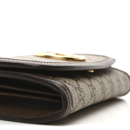 Gucci GG Supreme Monogram Textured Dollar Calfskin Blondie Continental Chain Wallet Beige Ebony New Acero 8 of 9