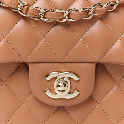 Chanel Lambskin Quilted Small Double Flap Brown 9 of 11