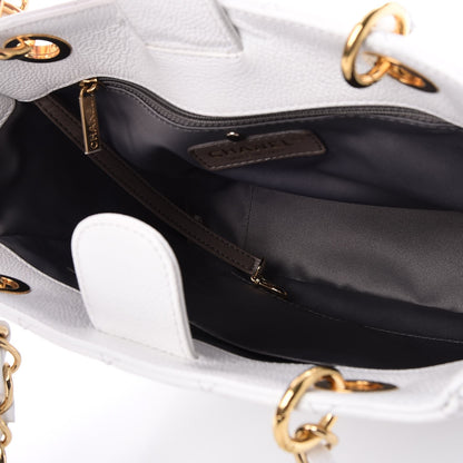 Chanel Caviar Petit Shopping Tote PST White 5 of 7