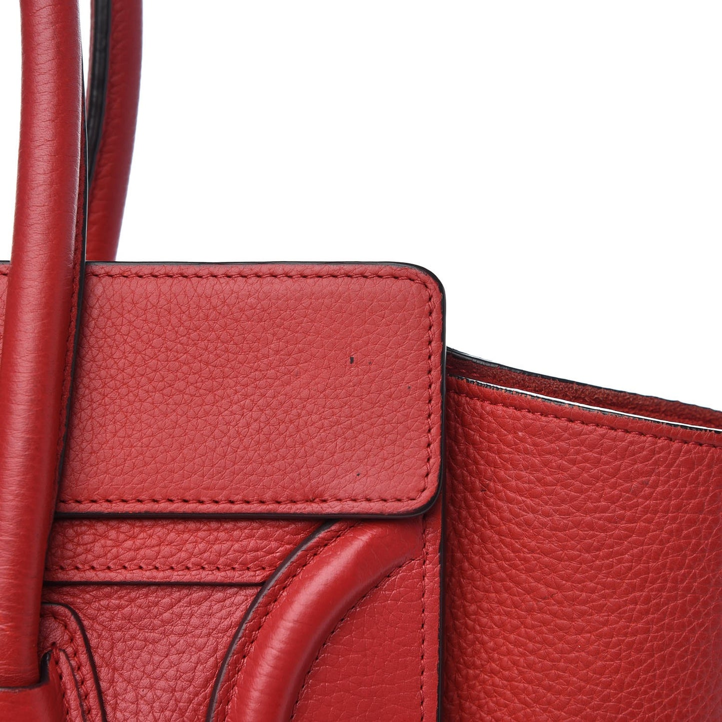 Baby Grained Calfskin Micro Luggage Red