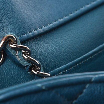 Chanel Lambskin Quilted Clutch With Chain Flap Turquoise 12 of 13