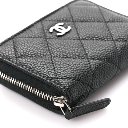 Chanel Caviar Quilted Zip Coin Purse Black 9 of 11