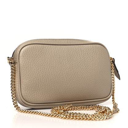 Gucci Dollar Calfskin Super Mini GG Marmont Chain Shoulder Bag Beige 3 of 10