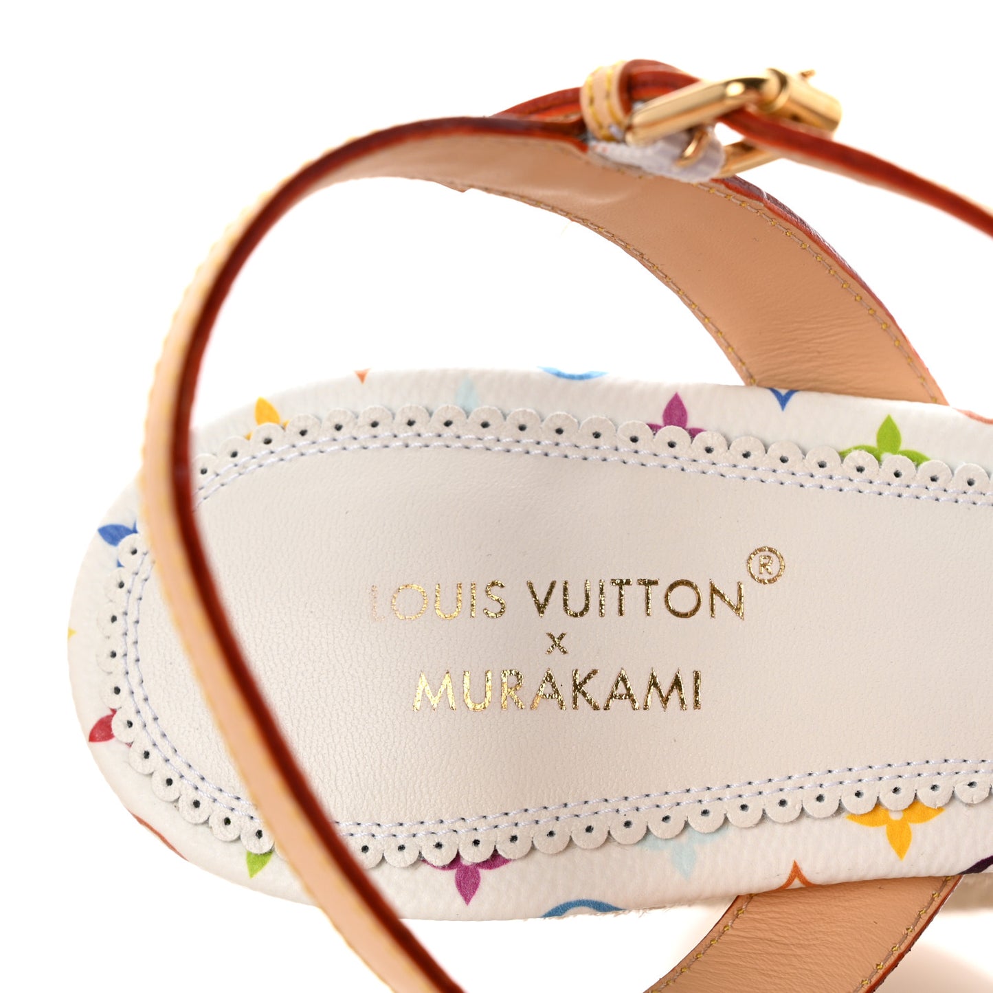 LV X TM Monogram Multicolor Helios Wedge Sandals 40 White