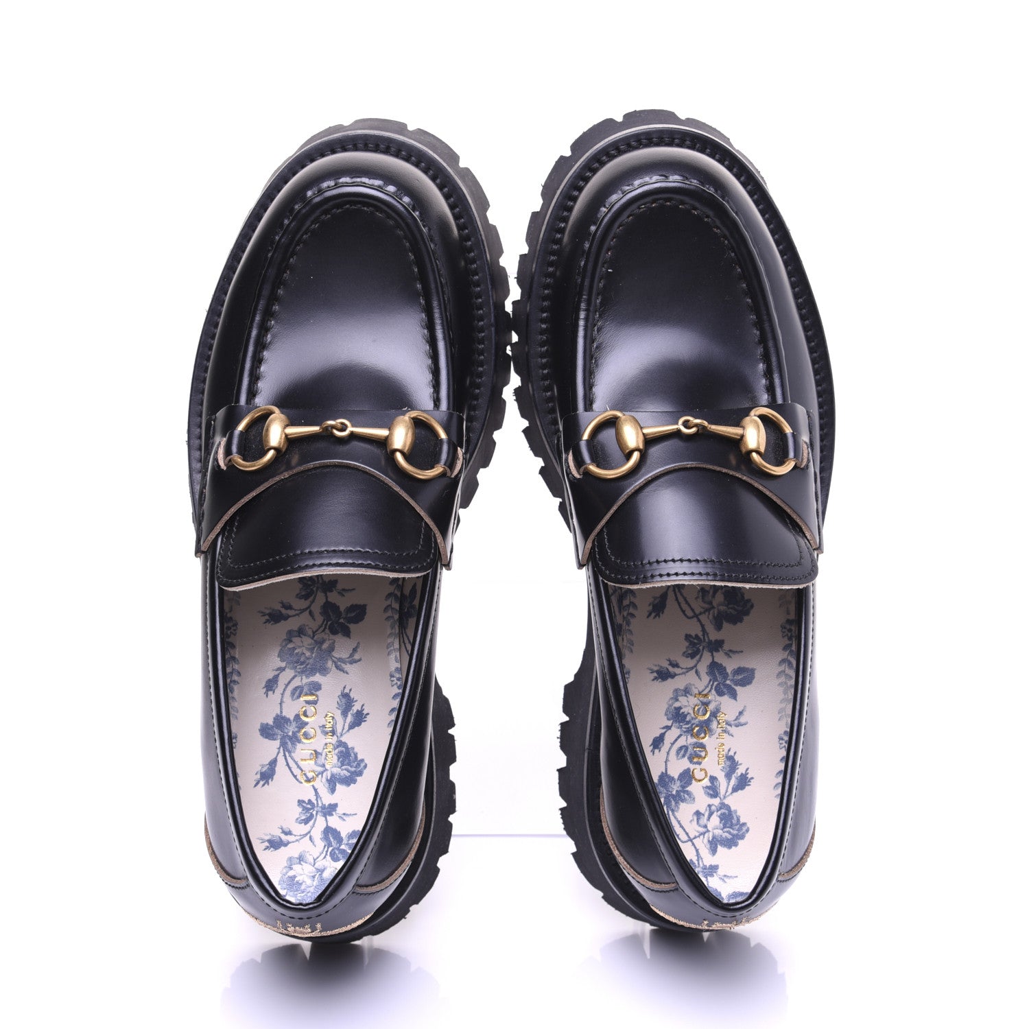 Gucci Cordovan Lux Womens Harald Horsebit 25mm Platform Loafers 39 Black 10 of 14