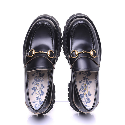 Gucci Cordovan Lux Womens Harald Horsebit 25mm Platform Loafers 39 Black 10 of 14