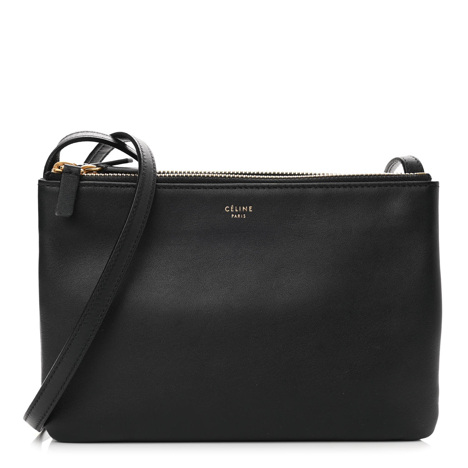 Celine Lambskin Small Trio Crossbody Bag Black 1 of 11