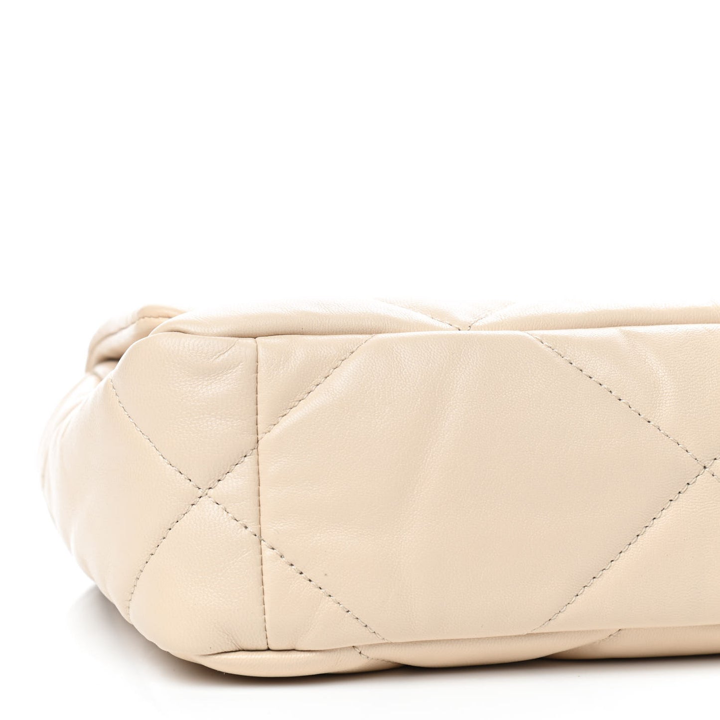 Goatskin Quilted Medium Chanel 19 Flap Beige
