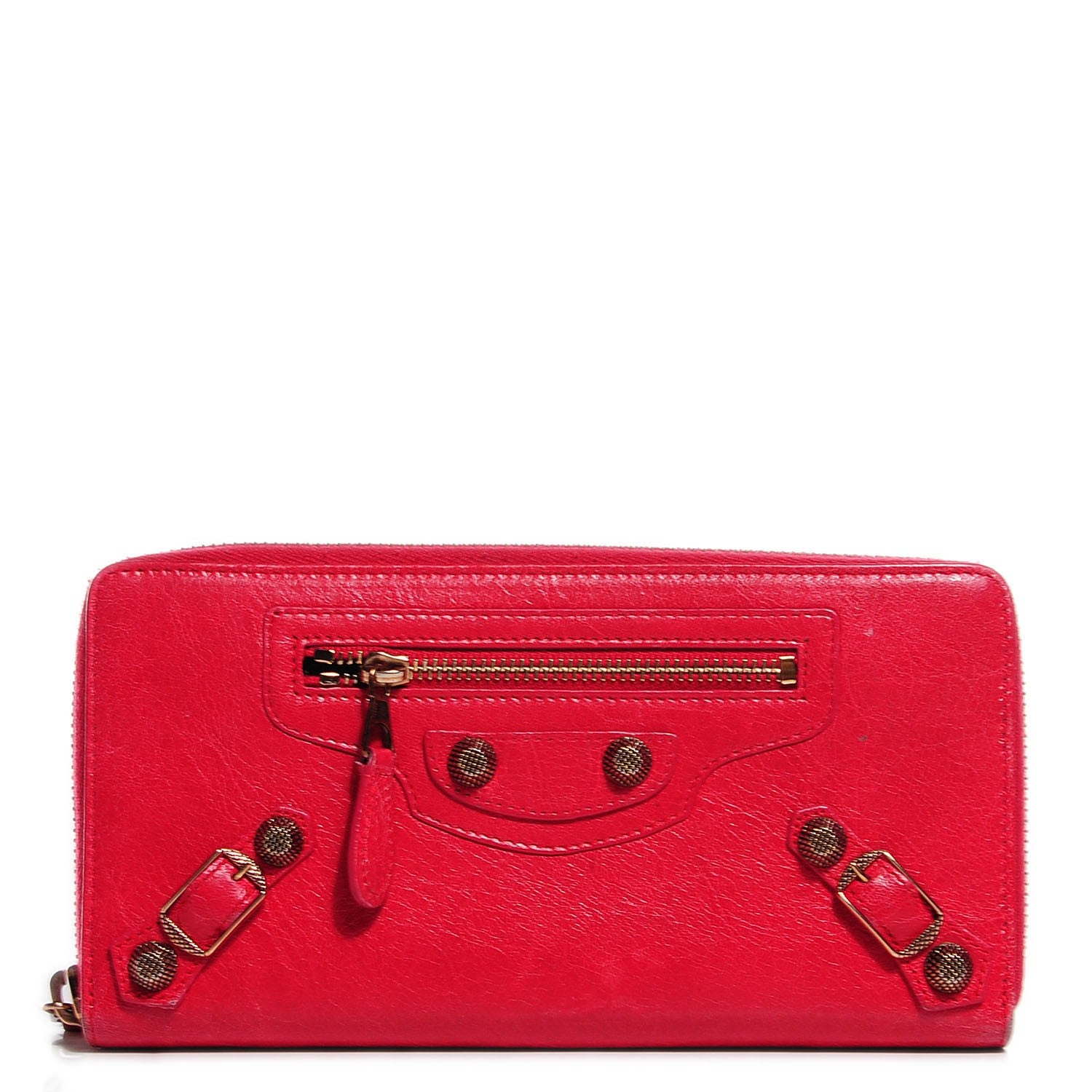 Balenciaga Agneau Giant 12 Rose Gold Hardware Continental Zip Around Wallet Rose Thulian 1 of 11