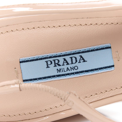 Prada Patent Triangle Logo Slingback Pumps 36.5 Cipria 7 of 9