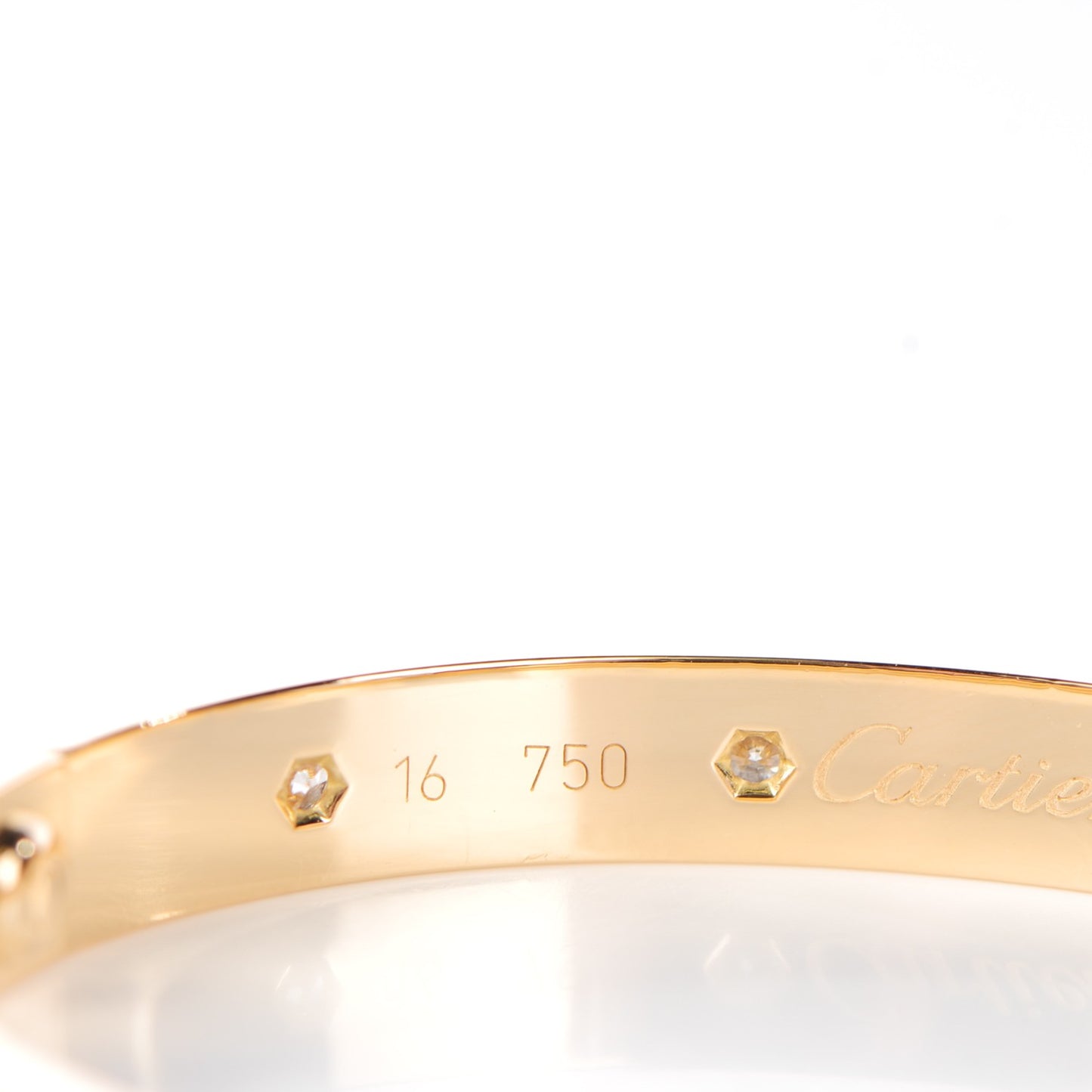 18K Yellow Gold 10 Diamond LOVE Bracelet 16