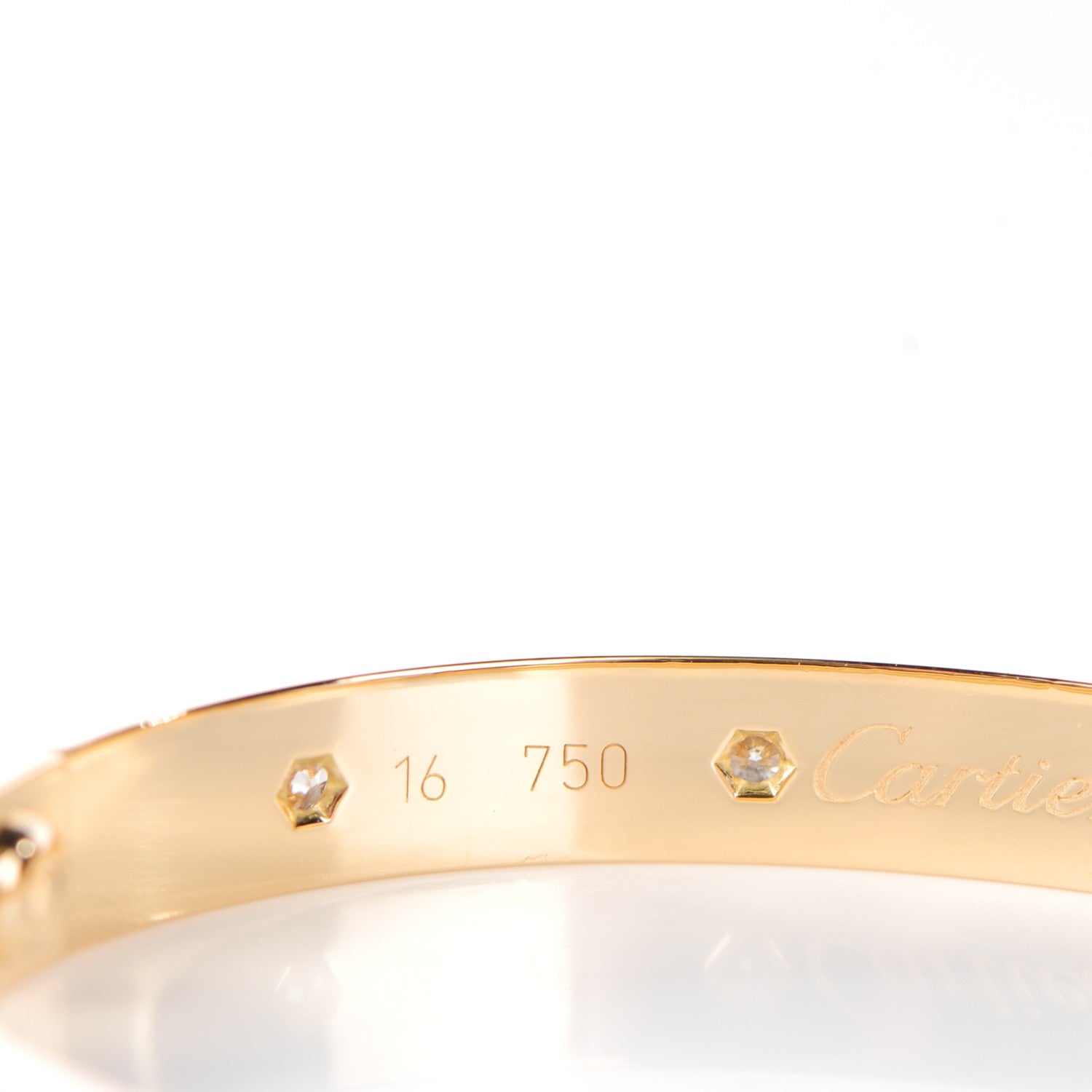Cartier 18K Yellow Gold 10 Diamond LOVE Bracelet 16 3 of 6