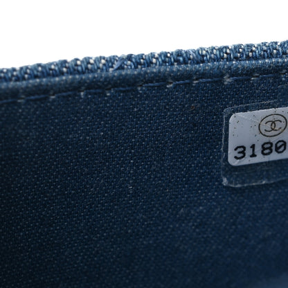 Chanel Denim Quilted CC Pearl Crush Clutch With Chain Blue Blue 8 of 12
