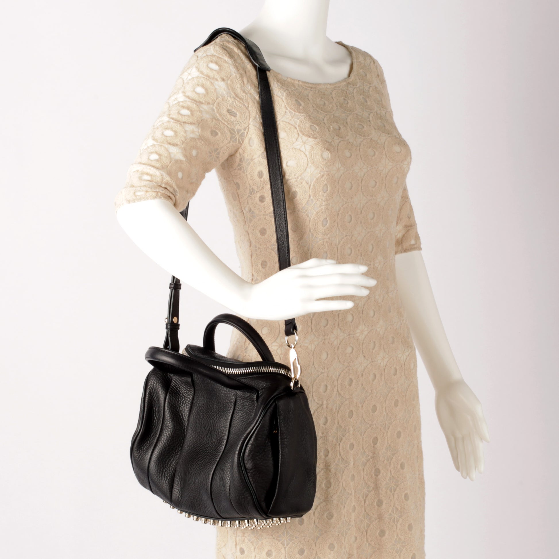 Alexander Wang Pebbled Leather Rockie Black w Pale Gold Hardware 2 of 7
