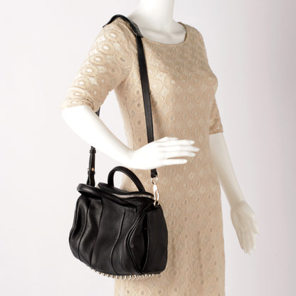 Alexander Wang Pebbled Leather Rockie Black w Pale Gold Hardware 2 of 7
