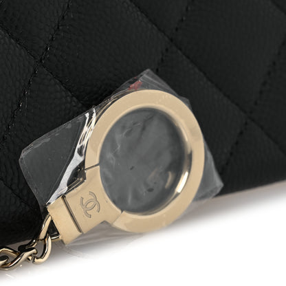 Chanel Caviar Quilted Zipped Key Holder Case Black 10 of 11