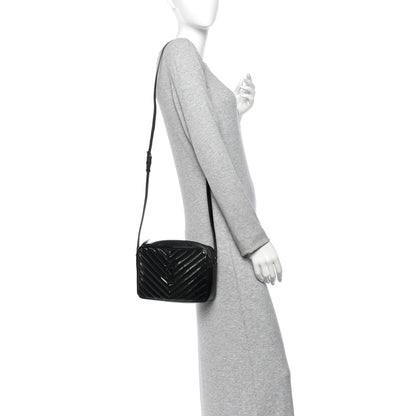 Saint Laurent Patent Calfskin Matelasse Monogram Lou Camera Bag Black 2 of 10