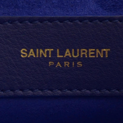 Saint Laurent Leather Chyc Clutch Blue 6 of 8