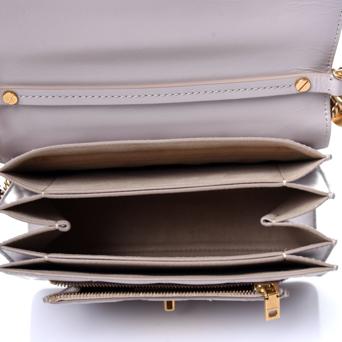 Goatskin Quilted Small GV3 Shoulder Bag Natural