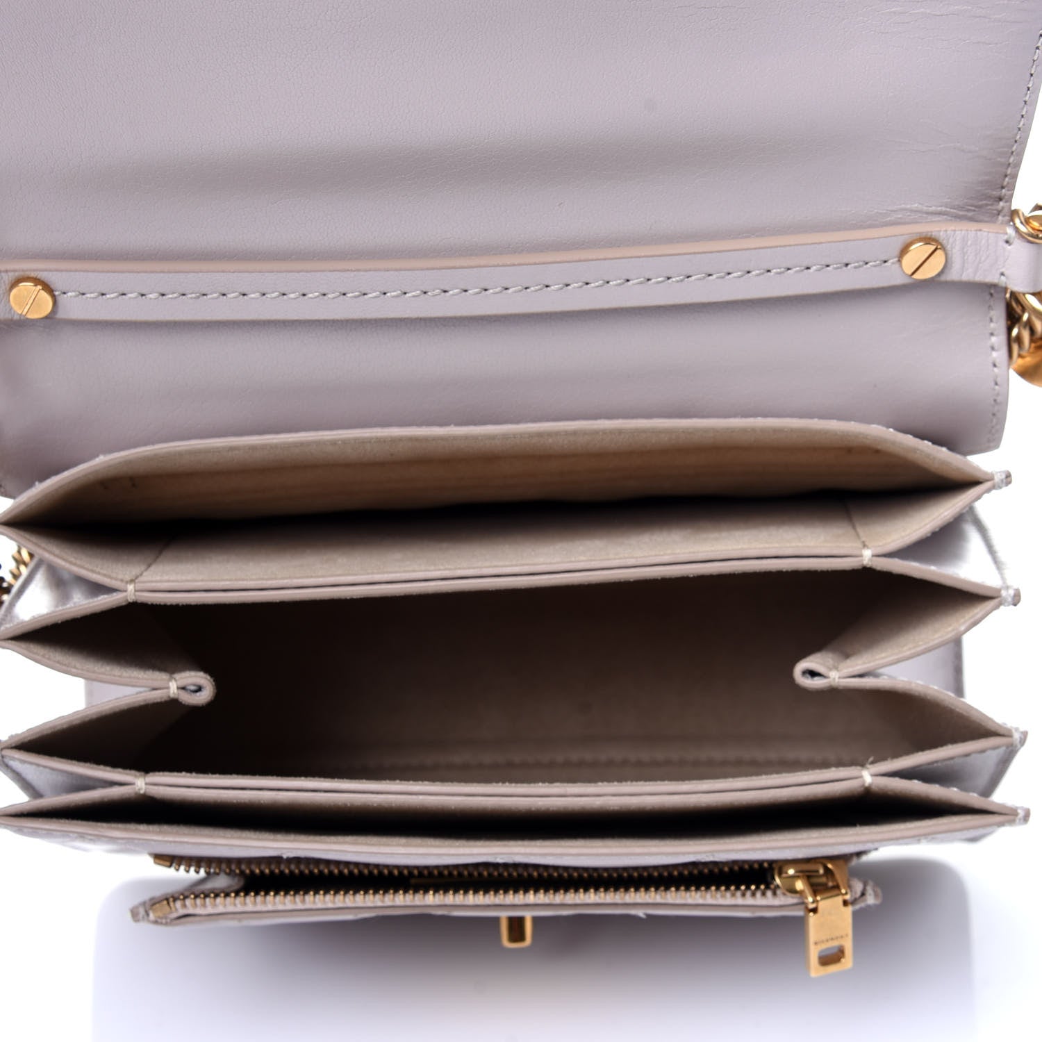 Givenchy Goatskin Quilted Small GV3 Shoulder Bag Natural 6 of 11