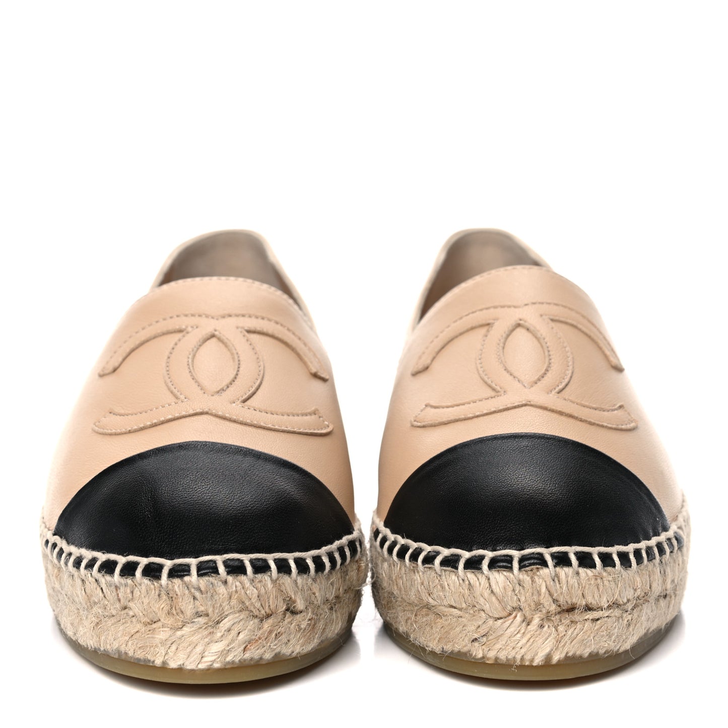 Lambskin CC Espadrilles 35 Beige Black
