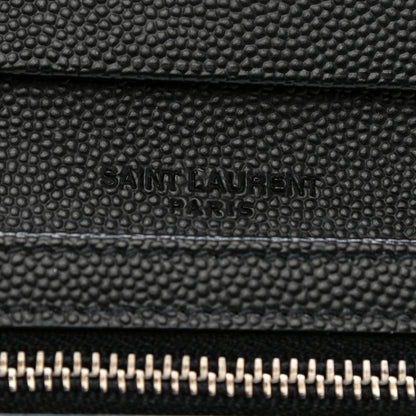 Saint Laurent Grain De Poudre Foldover Logo Wallet Black 6 of 9