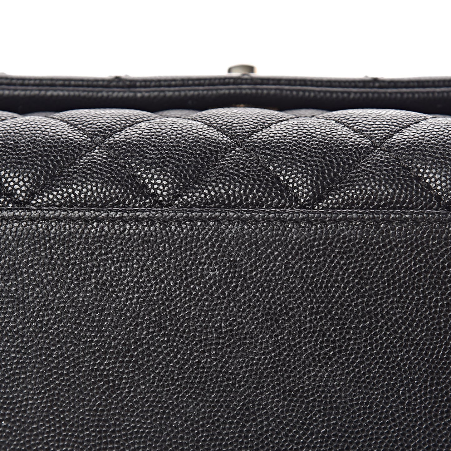 Caviar Quilted Mini Coco Handle Flap Black
