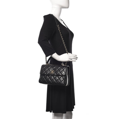 Chanel Lambskin Quilted Small Trendy CC Dual Handle Flap Bag Black 3 of 15