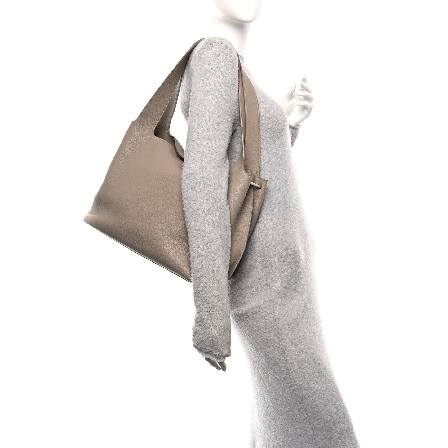 Grained Calfskin Duplex Tote Stone