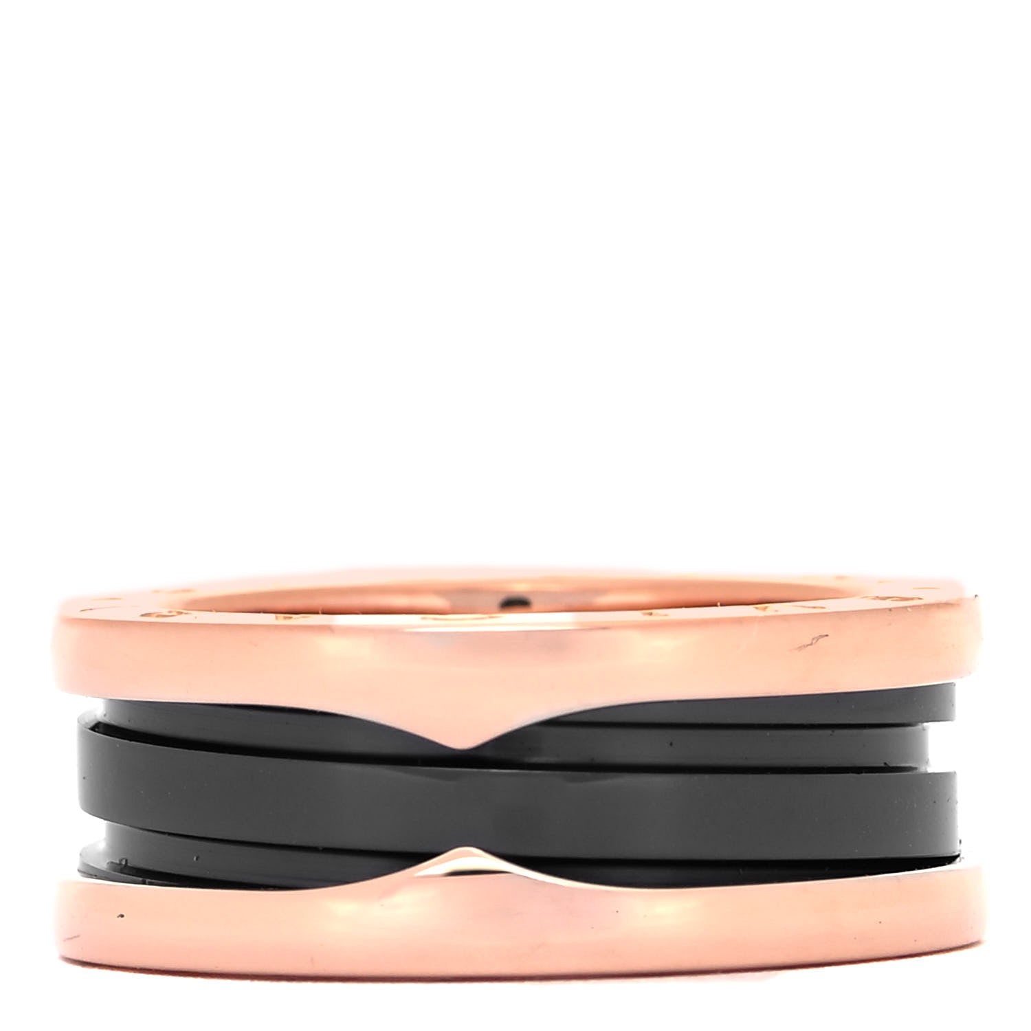 Bulgari 18K Rose Gold Black Ceramic B.Zero1 Two-Band Ring 52 6 1 of 6