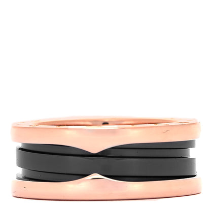 Bulgari 18K Rose Gold Black Ceramic B.Zero1 Two-Band Ring 52 6 1 of 6