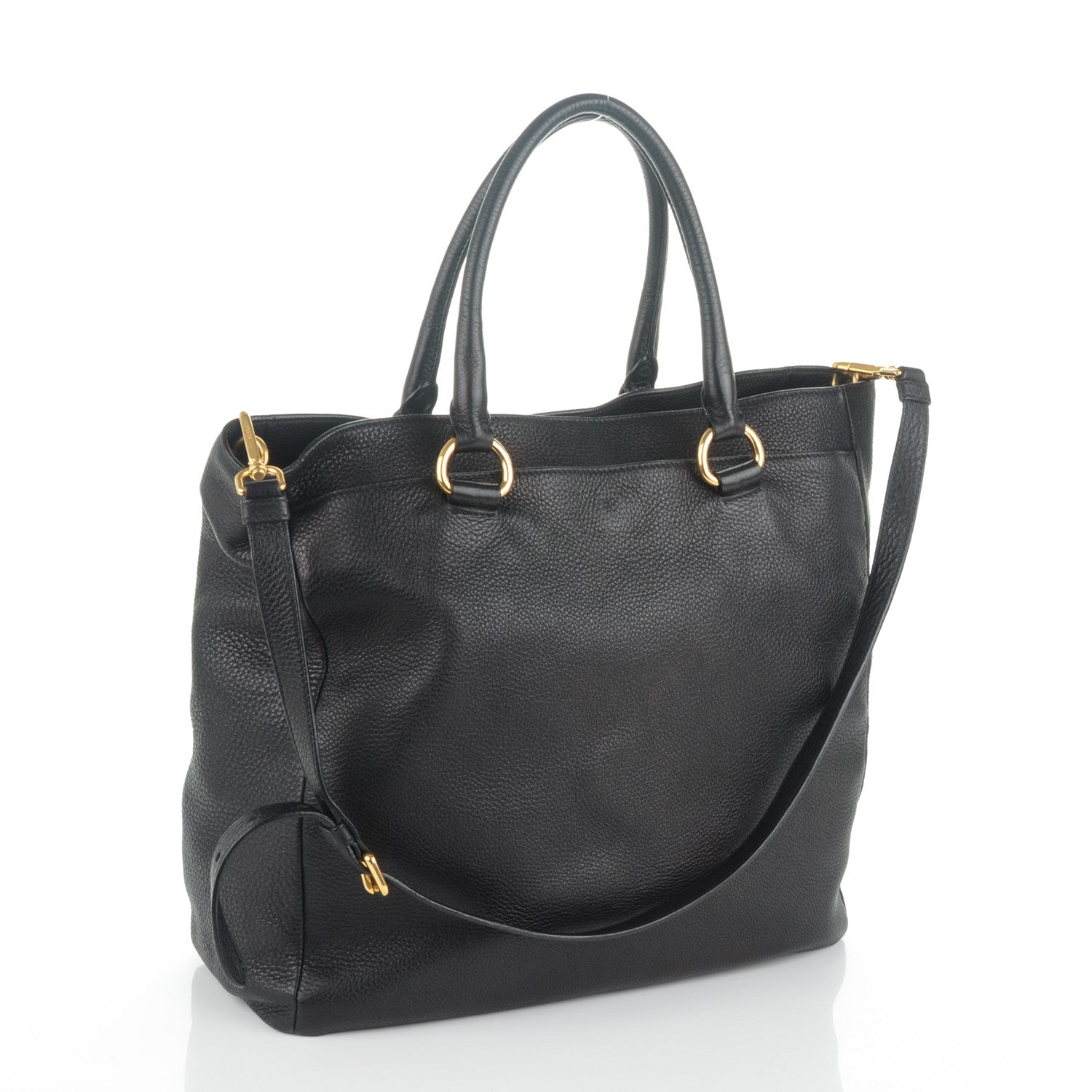 Prada Vitello Daino Tote Nero Black 3 of 8