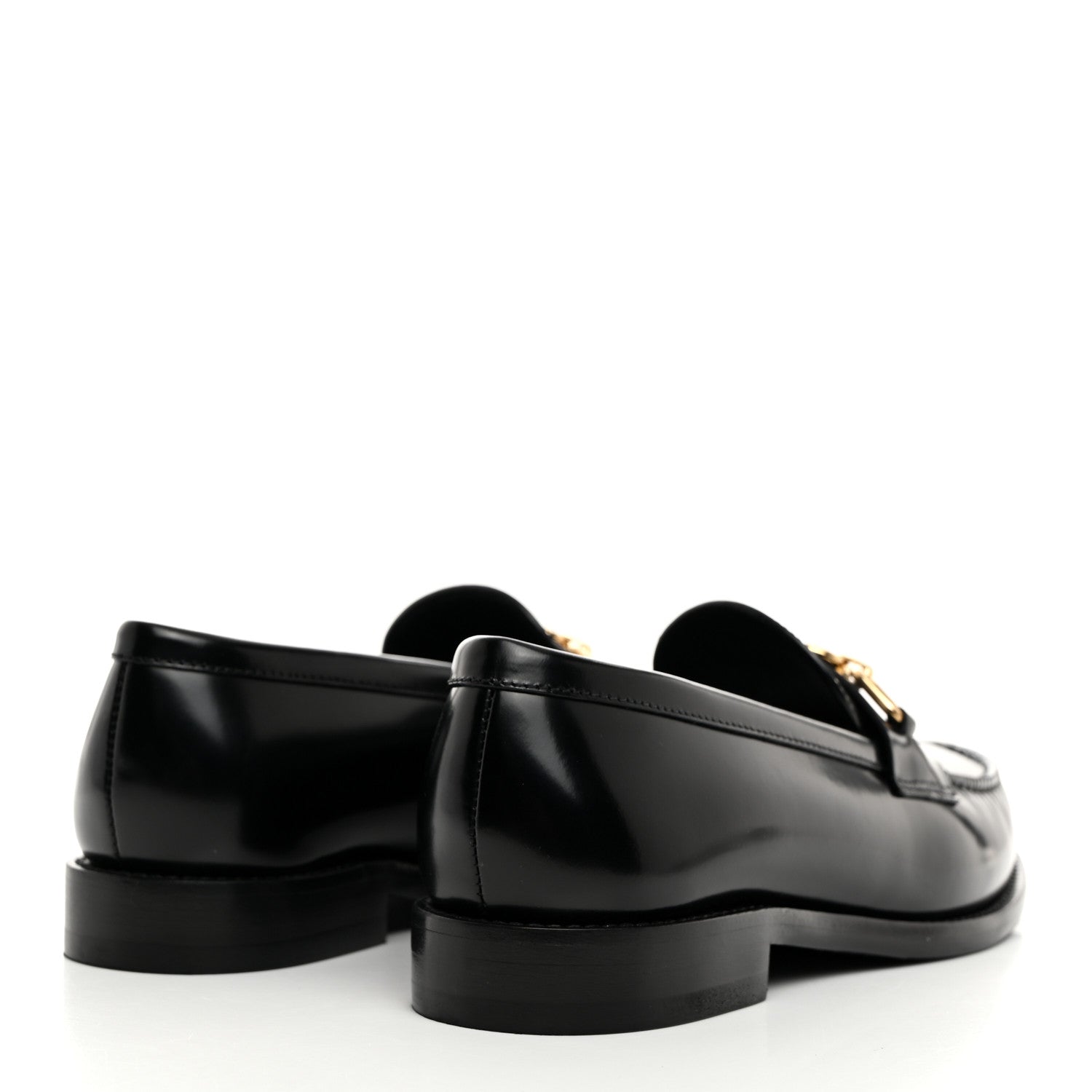 Louis Vuitton Glazed Calfskin Chess Flat Loafer 37.5 Black 4 of 9