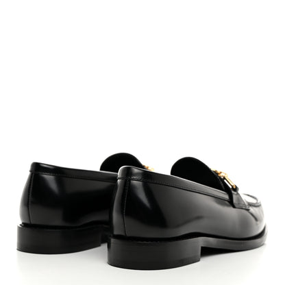 Louis Vuitton Glazed Calfskin Chess Flat Loafer 37.5 Black 4 of 9