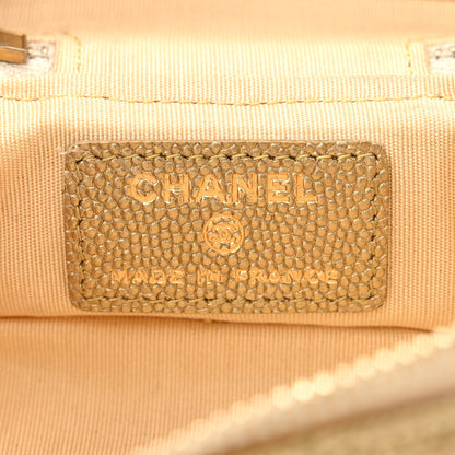 Chanel Metallic Caviar Quilted Mini Top Handle Vanity With Chain Gold 6 of 11