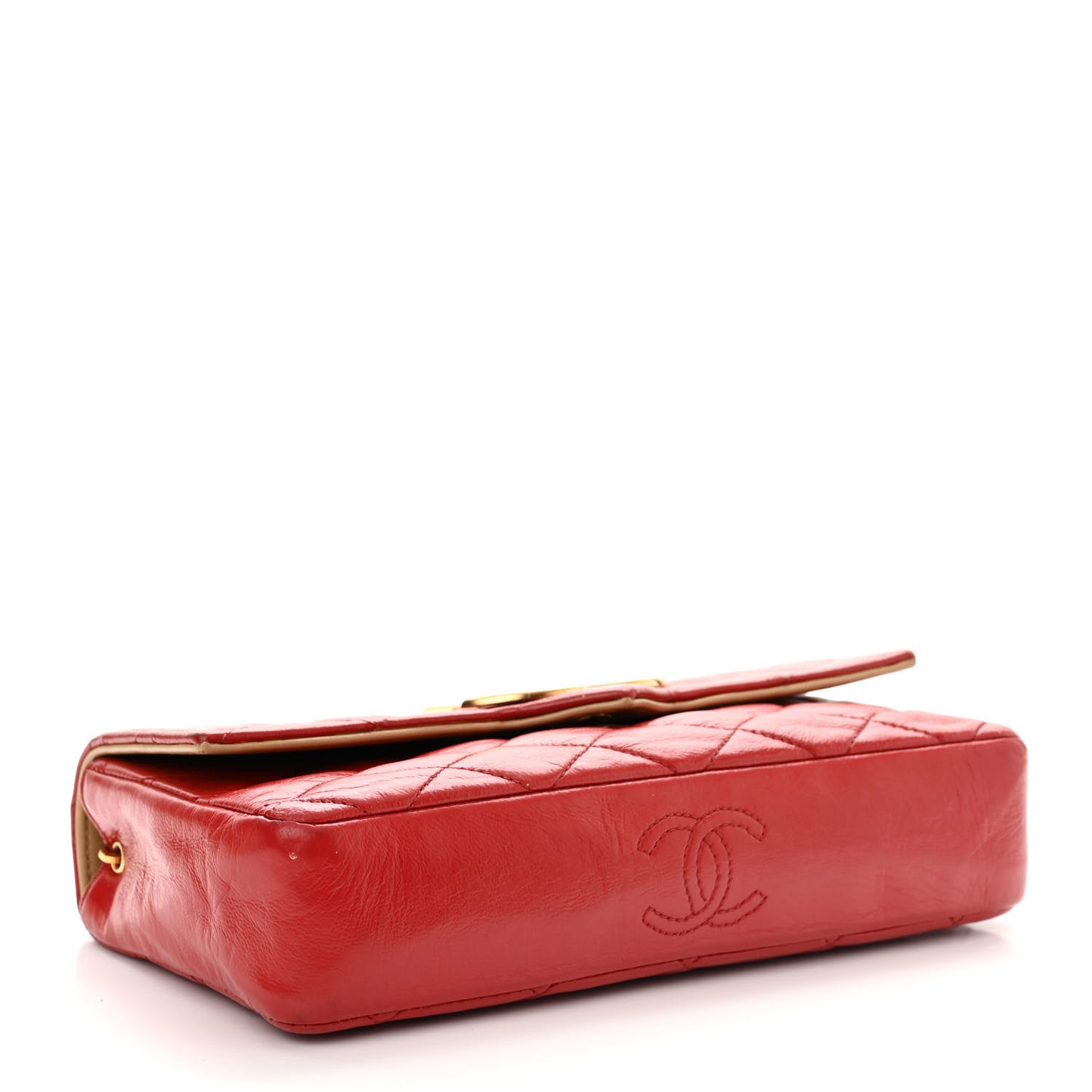 Lambskin Quilted Small Single Flap Red