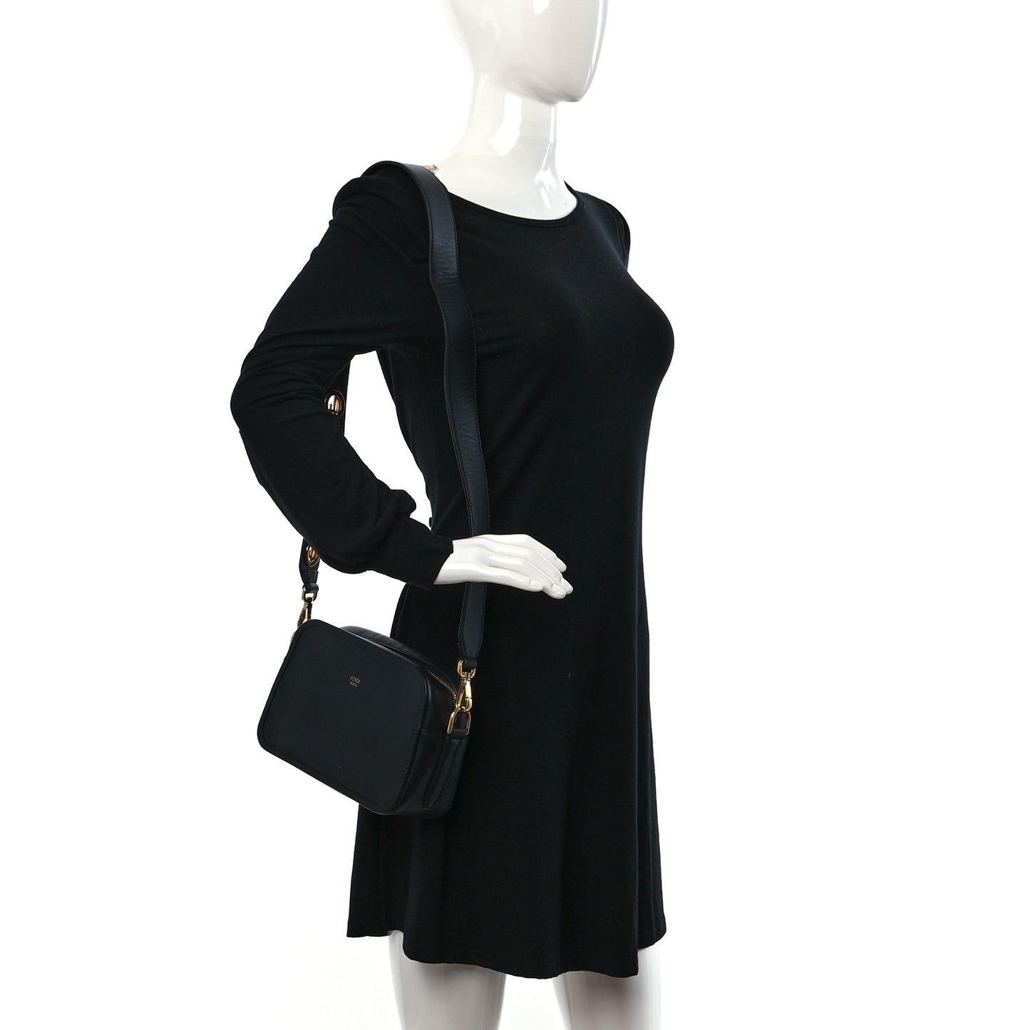 Vitello Century Opaco F is Fendi Camera Case Black