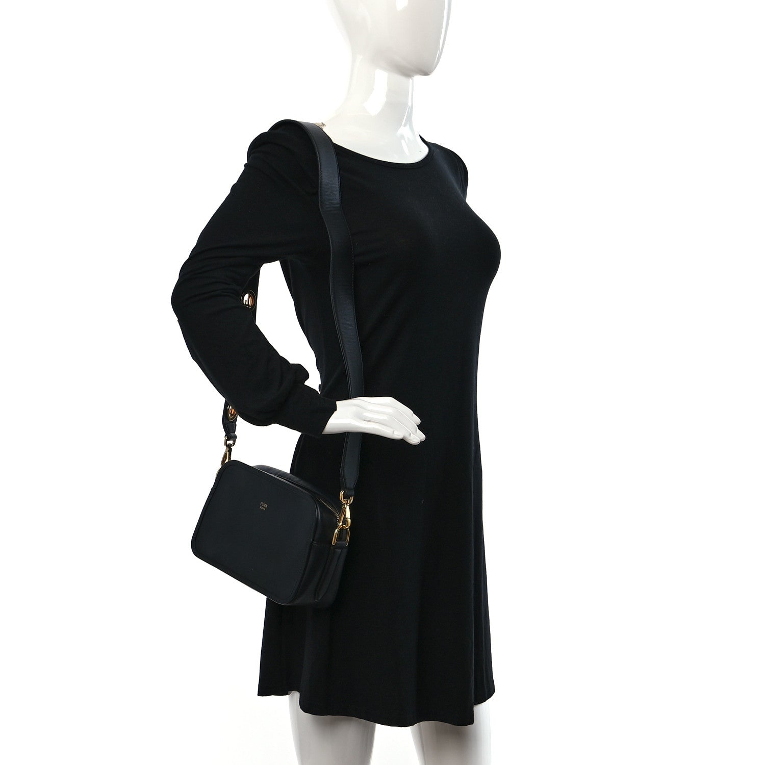 Fendi Vitello Century Opaco F is Fendi Camera Case Black 2 of 9