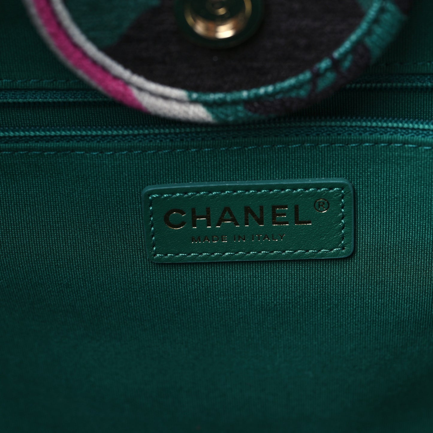Velvet Calfskin Beaded Medium Deauville Tote Pink Green Black