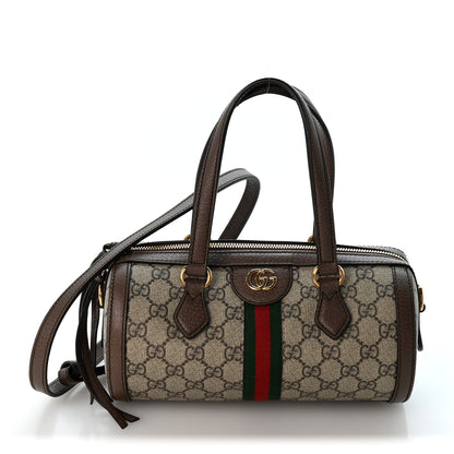 Gucci GG Supreme Monogram Web Small Ophidia Boston Bag  Beige New Acero 1 of 12