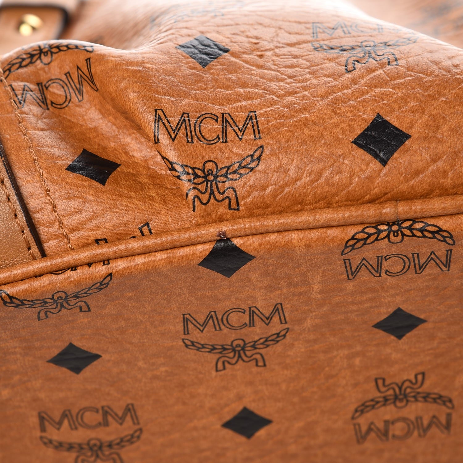 MCM Visetos Medium Essentials Shopper Tote Cognac 21 of 29