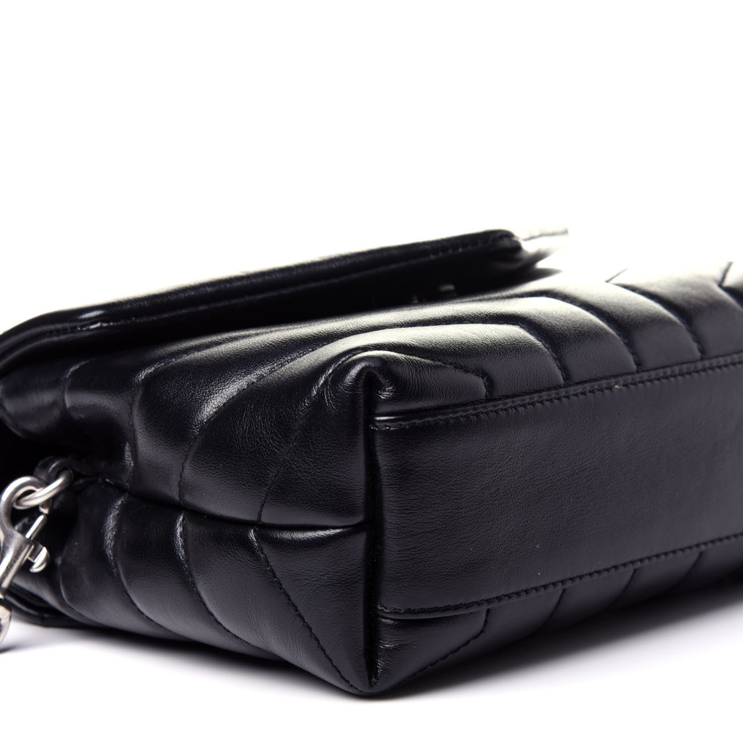 Saint Laurent Calfskin Y Quilted Monogram Toy Loulou Crossbody Bag Black 6 of 12