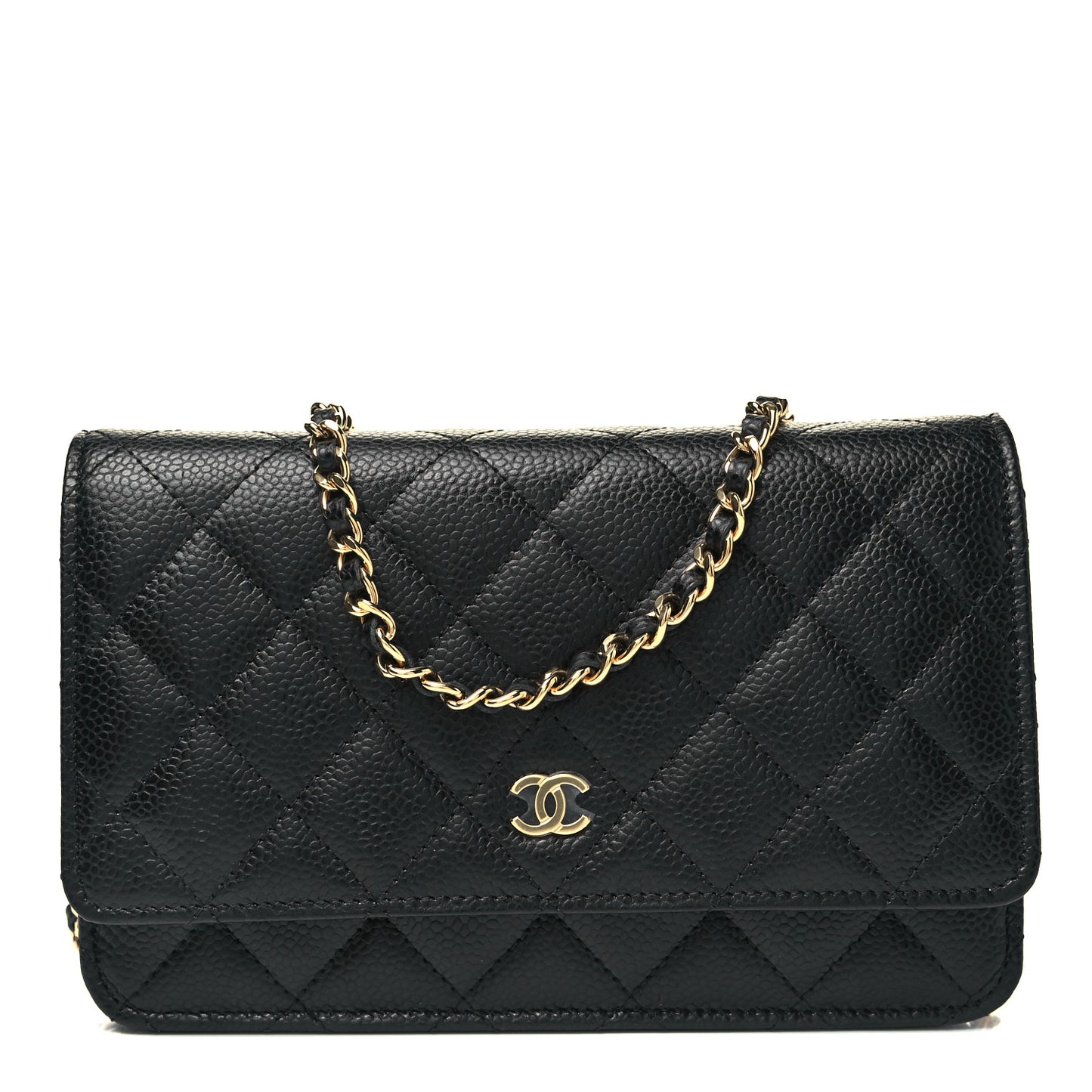 Caviar Quilted Wallet On Chain WOC Black