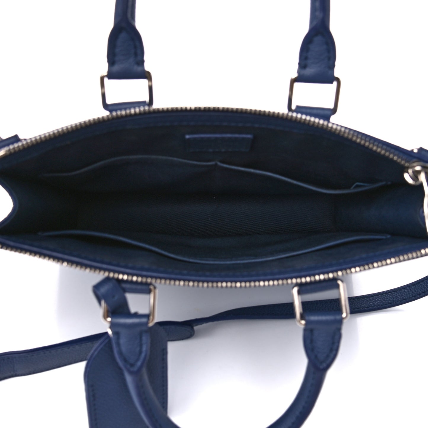 Monogram Ink Watercolor Sac Plat Zippé Blue