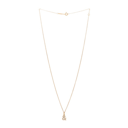 Tiffany 18K Rose Gold Diamond Small Ampersand Pendant Necklace 3 of 8
