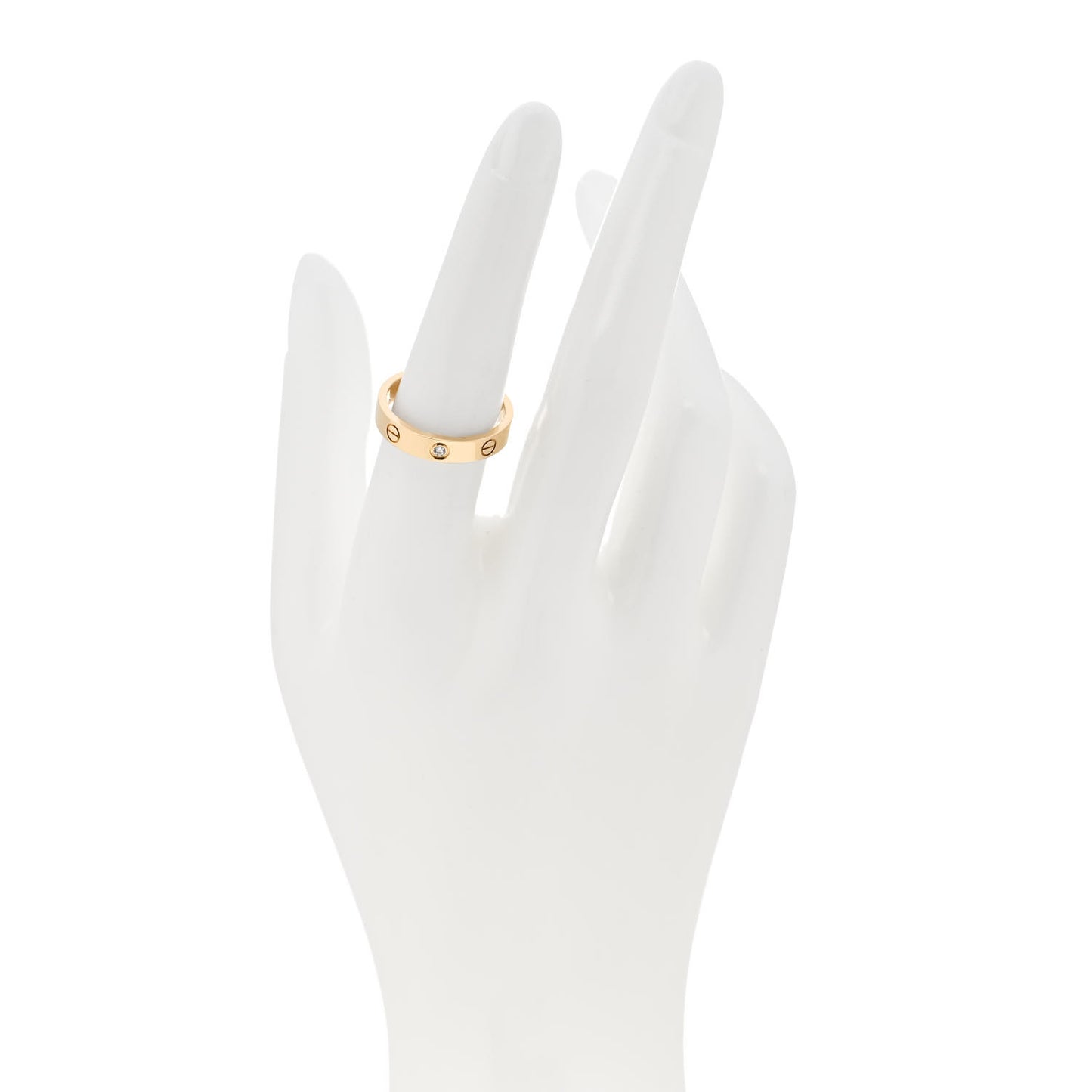 18K Yellow Gold Diamond 4mm LOVE Wedding Band Ring 54 6.75